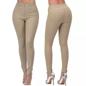 Женские повседневные брюки, облегающие модные эластичные джинсовые брюки, брюки-карандаш L армия зеленый