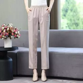 Женские повседневные брюки размера плюс, повседневные прямые офисные брюки, свободные брюки с поддержкой, униформа 6XL