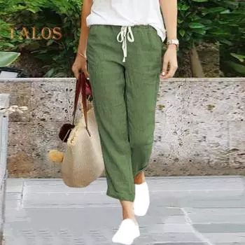 Женские повседневные брюки с эластичной резинкой на талии, длинные брюки с карманами, однотонные офисные женские брюки, уличная одежда XL синий