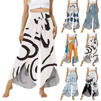 Женские повседневные брюки с эластичной резинкой на талии и принтом, брюки для йоги, женские брюки XL оранжевый