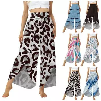 Женские повседневные брюки с эластичной резинкой на талии и цветным принтом, облегающие спортивные женские брюки L розовый