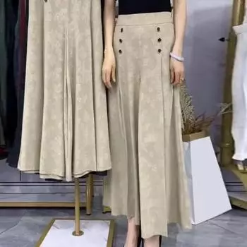 Женские повседневные брюки с цветочным принтом и усиленными карманами, повседневные широкие брюки средней посадки с принтом, уличная одежда 3XL