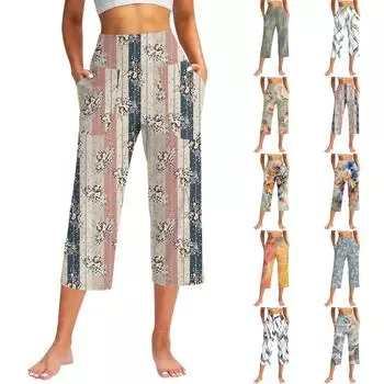 Женские повседневные брюки с карманами и высокой талией, спортивные штаны Seven Pants L темно-зеленого