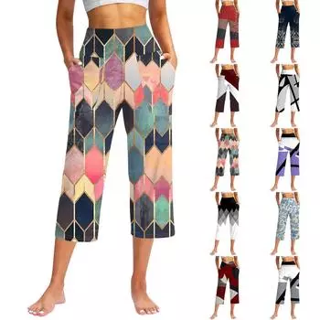 Женские повседневные брюки с карманами и высокой талией, спортивные штаны Seven Pants S синий