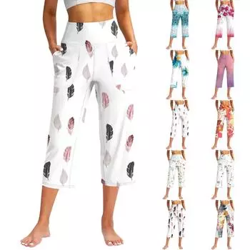 Женские повседневные брюки с карманами и высокой талией, спортивные штаны Seven Pants L синий