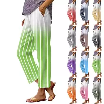 Женские повседневные брюки с модными карманами и эластичной резинкой на талии XL оранжевый