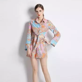 Женские повседневные брюки с принтом, комплект из 2 предметов, летние дизайнерские блузки с перекрестным бантом, рубашки, топы + шорты с высокой эластичной резинкой на талии, женские костюмы, наряд