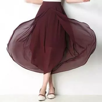 Женские повседневные брюки с простой юбкой большого размера, свободные широкие танцевальные брюки 6XL чёрный