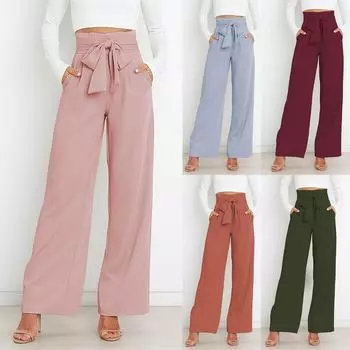 Женские повседневные брюки с темпераментом на рабочем месте, свободные и универсальные прямые брюки, брюки L