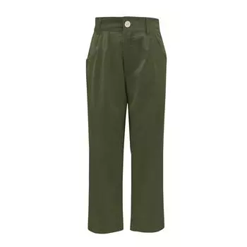 Женские повседневные брюки с высокой талией, однотонные вельветовые свободные прямые брюки для женщин L армия зеленый
