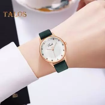 Женские повседневные часы, кварцевый механизм, круглый циферблат, стразы, ремешок из искусственной кожи, сплав, проверка времени, высокая точность, женские наручные часы, аналоговые часы для свиданий