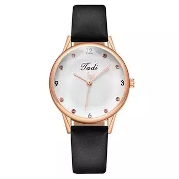 Женские повседневные часы, кварцевый механизм, круглый циферблат, стразы, ремешок из искусственной кожи, сплав, проверка времени, высокая точность, женские наручные часы, аналоговые часы для свиданий