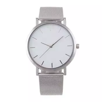 Женские повседневные часы с кварцевым механизмом, круглый циферблат, сетчатый ремешок, простой стиль, сплав, проверка времени, высокая точность, женские наручные часы, часы для свиданий