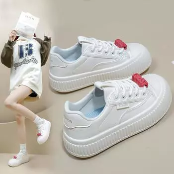 Женские повседневные дышащие легкие кроссовки, уличные противоскользящие кроссовки из искусственной кожи, плоские кроссовки на шнуровке, прогулочная обувь для женщин, спортивная обувь 35