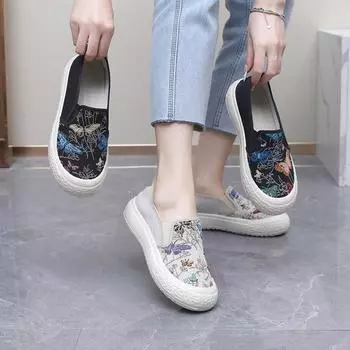 Женские повседневные дышащие мокасины, легкие, мягкие, удобные, рыбацкие туфли, универсальные, нескользящие, для ходьбы на платформе 38 чёрный