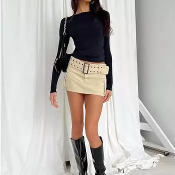 Женские повседневные футболки с длинными рукавами, весенне-осенние однотонные приталенные пуловеры, футболки, женские уличные базовые футболки, топы S чёрный