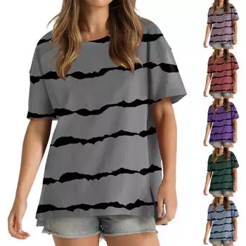 Женские повседневные футболки с круглым вырезом и короткими рукавами с принтом, короткая передняя и длинная задняя часть XXL серый