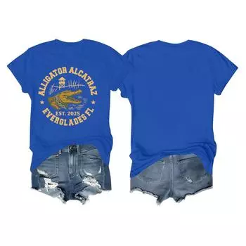 Женские повседневные футболки с принтом для фестиваля, с коротким рукавом, с цветочным коротким рукавом, с круглым вырезом, ретро, с коротким рукавом, летние, повседневные топы XXXL синий