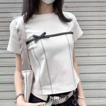 Женские повседневные футболки Женские модные топы Активная одежда Футболки для девочек Y2K Спортивные топы для женщин Футболки Простые топы с короткими рукавами для девочек S