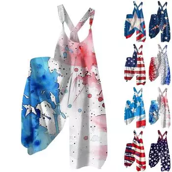 Женские повседневные и модные летние брюки-бретельки со свободными карманами комбинезона L синий