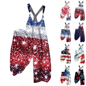 Женские повседневные и модные летние брюки-бретельки со свободными карманами комбинезона XXL