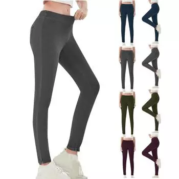 Женские повседневные и модные свободные однотонные повседневные брюки с высокой талией и карманами L армия зеленый