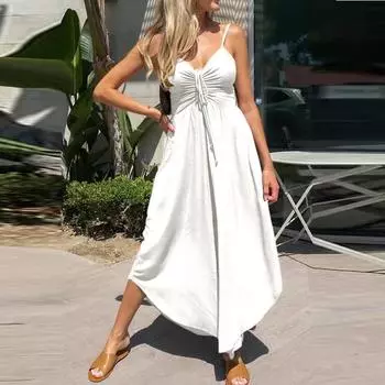 Женские повседневные комбинезоны без рукавов, майка, комбинезон с карманами L белый