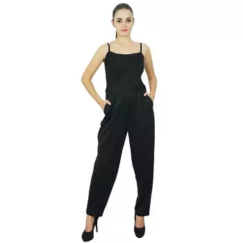 Женские повседневные комбинезоны Bimba в полный рост из полиэстера и лайкры, повседневное платье 10 чёрный
