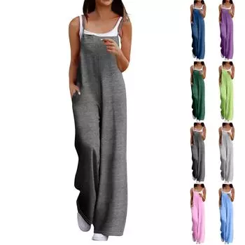 Женские повседневные комбинезоны, комбинезоны с регулируемыми бретелями, летние без рукавов, милые удобные комбинезоны с карманом L