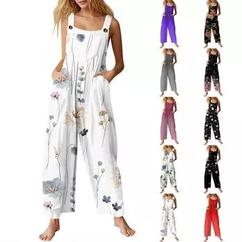 Женские повседневные комбинезоны, комбинезоны с регулируемыми бретелями, летние без рукавов, милые удобные комбинезоны с карманом L чёрный