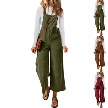 Женские повседневные комбинезоны, комбинезоны с регулируемыми бретелями, летние без рукавов, милые удобные комбинезоны с карманом L армия зеленый