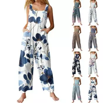 Женские повседневные комбинезоны, комбинезоны с регулируемыми бретелями, летние без рукавов, милые удобные комбинезоны с карманом L