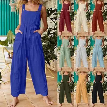 Женские повседневные комбинезоны, комбинезоны с регулируемыми бретелями, летние без рукавов, милые удобные комбинезоны с карманом L бежевый