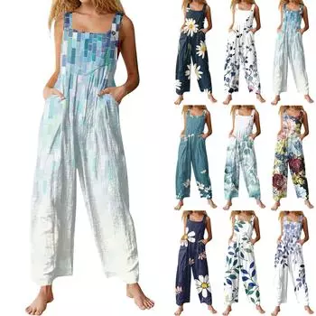 Женские повседневные комбинезоны, комбинезоны с регулируемыми бретелями, летние без рукавов, милые удобные комбинезоны с карманом L синий