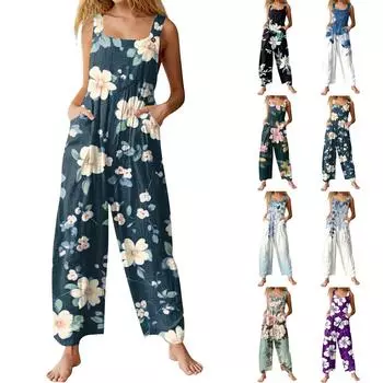 Женские повседневные комбинезоны, комбинезоны с регулируемыми бретелями, летние без рукавов, милые удобные комбинезоны с карманом L чёрный