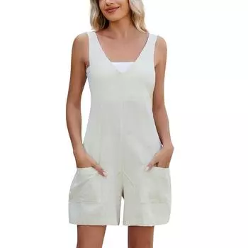 Женские повседневные комбинезоны с регулируемыми бретелями без рукавов летние милые удобные комбинезоны S