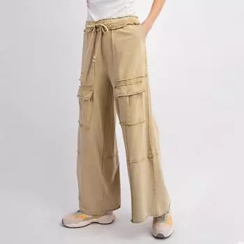 Женские повседневные комбинезоны с высокой талией и большими карманами, прямые брюки, женские брюки XL хаки