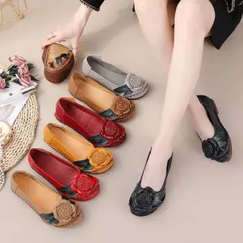 Женские повседневные кожаные мокасины, удобные нескользящие туфли для ходьбы, деловые рабочие мокасины, легкие мягкие балетки 35 жёлтый