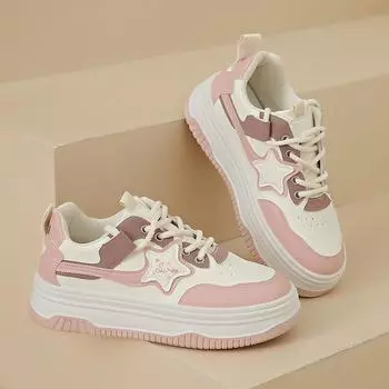 Женские повседневные кроссовки 2024 года, разноцветные, с круглым носком, сабо на платформе, новые милые летние туфли в стиле ретро 35 синий