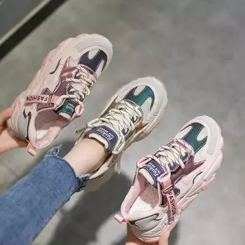 Женские повседневные кроссовки, дизайнерские массивные вулканизированные туфли, увеличивающие рост, женские теннисные кроссовки на платформе, женская обувьd4 35 бежевый