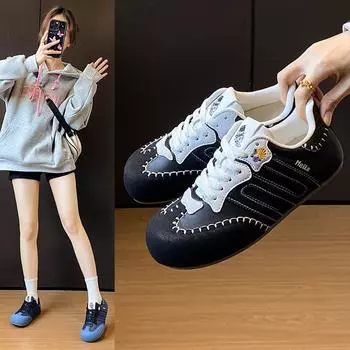 Женские повседневные кроссовки для бега со шнуровкой, удобные кроссовки для ходьбы, легкие нескользящие теннисные кроссовки для женщин, модная спортивная обувь для тренировок на открытом воздухе 35 чёрный