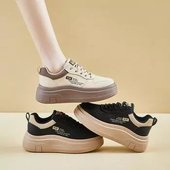Женские повседневные кроссовки для бега со шнуровкой, удобные кроссовки для ходьбы, нескользящие кроссовки на толстой платформе для тенниса для женщин, спортивная обувь для тренировок на открытом воздухе 35