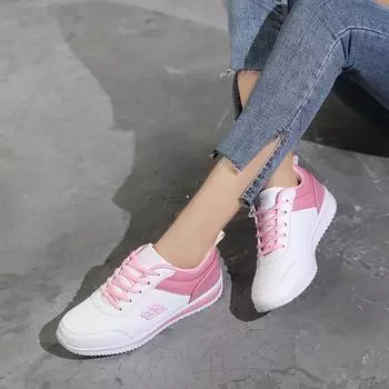 Женские повседневные кроссовки из дышащей сетки, женская осенняя мода, водонепроницаемая спортивная обувь из кожи, кроссовки, нескользящие теннисные туфли 35