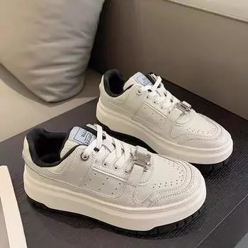 Женские повседневные кроссовки из натуральной кожи, новые весенние модные спортивные белые туфли меньшинства, женские туфли 35 белый