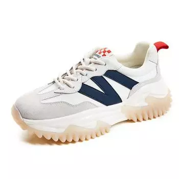 Женские повседневные кроссовки из натуральной кожи, весенние роскошные модные кроссовки на массивной платформе, удобные женские кроссовки 40 синий