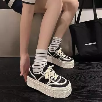 Женские повседневные кроссовки, кроссовки для скейтборда, разные цвета, спортивная обувь для бега, теннисная обувь, кроссовки на плоской подошве для скейтборда, уличные прогулочные кроссовки 35 чёрный