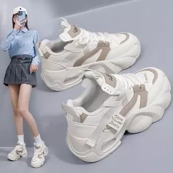 Женские повседневные кроссовки, легкие нескользящие кроссовки на шнуровке, модные спортивные прогулочные туфли из искусственной кожи для женщин, удобные кроссовки 35