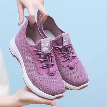 Женские повседневные кроссовки Легкие прогулочные теннисные туфли Нескользящие Удобные модные кроссовки Женские дышащие спортивные туфли для тренировок в тренажерном зале на шнуровке 36