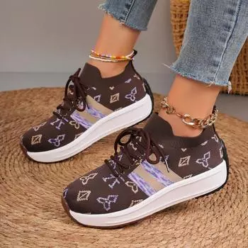 Женские повседневные кроссовки, летняя новая мода, дышащая женская сетчатая спортивная обувь на шнуровке для женщин, дизайнерская обувь для ходьбы на платформе 36