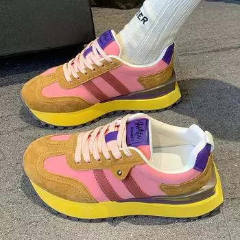 Женские повседневные кроссовки, летняя обувь, модная дышащая спортивная обувь на шнуровке для женщин, прогулочная обувь на платформе, роскошная дизайнерская обувь 35